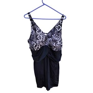 Perona Black and White Floral Chemise